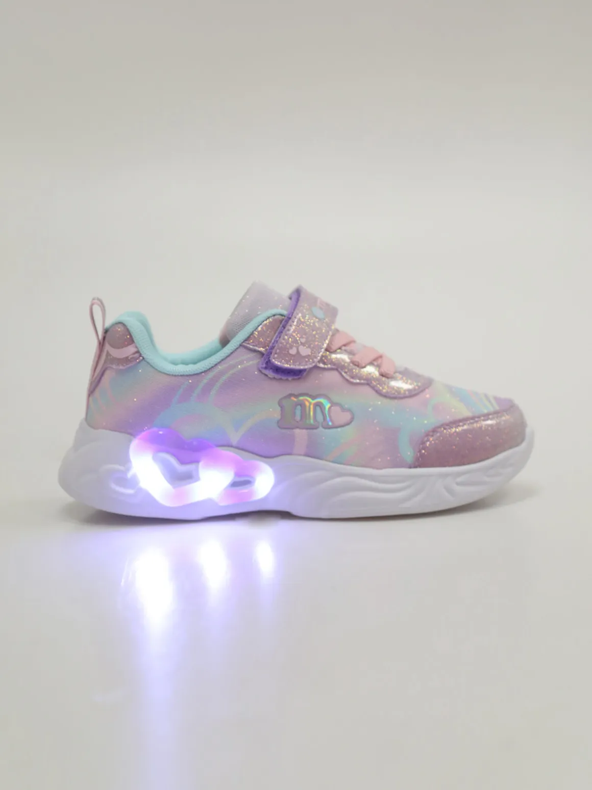 Melania Sneakers da ragazza con luci a cuore