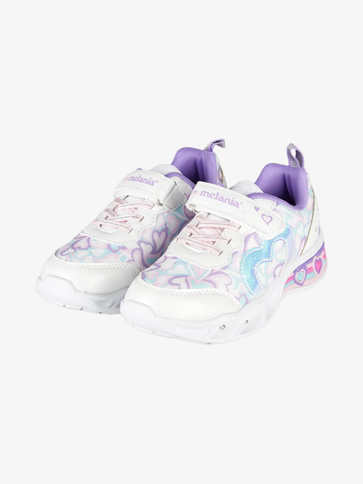 Melania Sneakers da ragazza con luci e cinturino a strappo