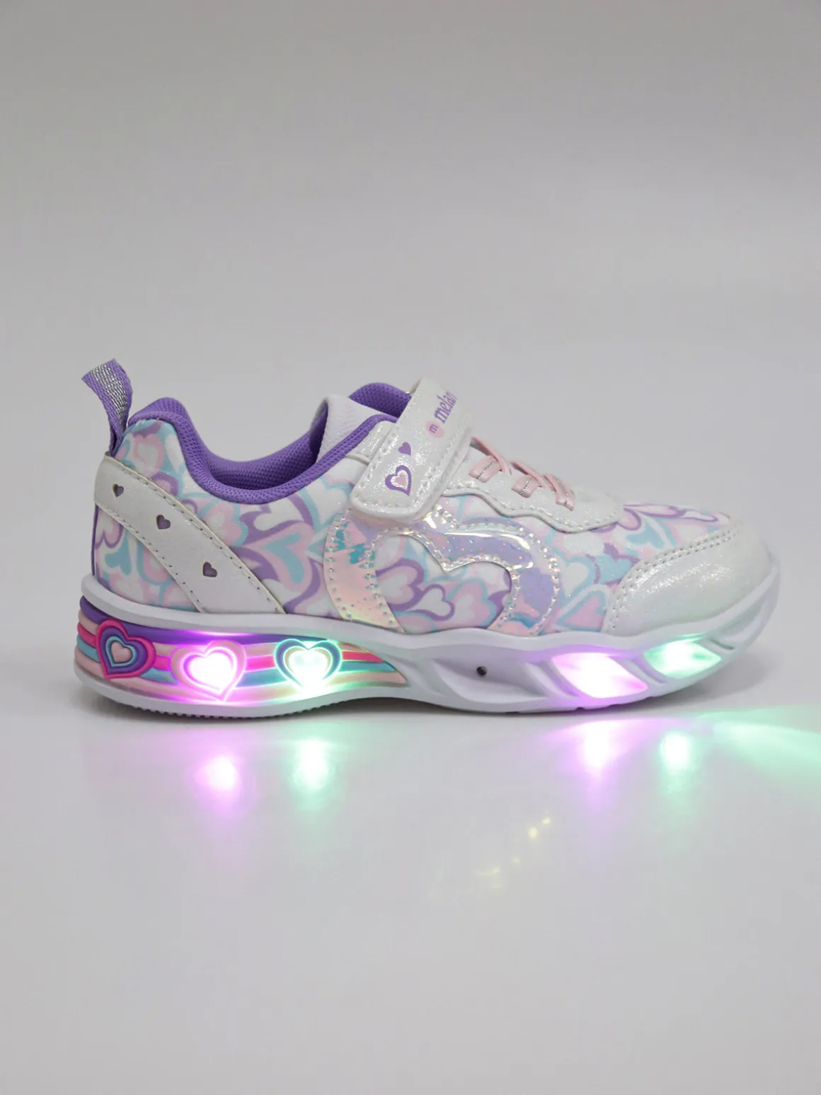 Melania Sneakers da ragazza con luci e cinturino a strappo