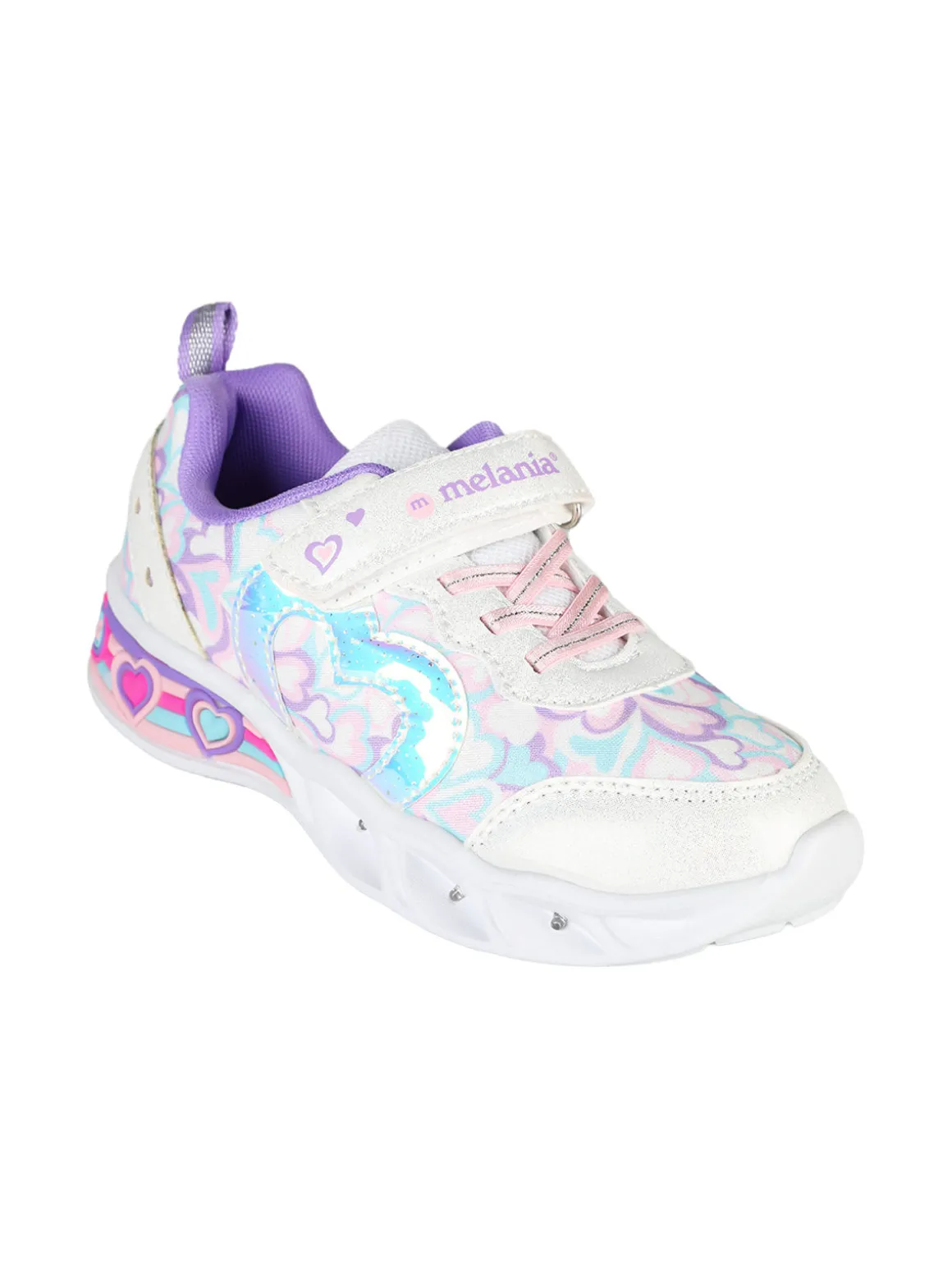 Melania Sneakers da ragazza con luci e cinturino a strappo