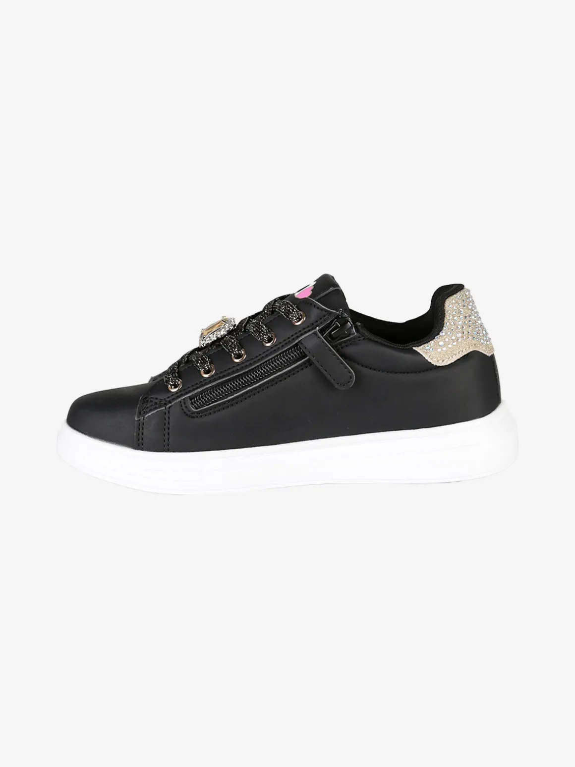 Melania Sneakers gioiello da ragazza con lacci e zip