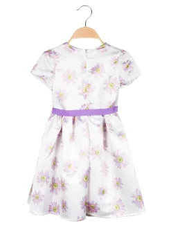 Melany Rose Abito elegante a maniche corte da bambina con stampa fiori