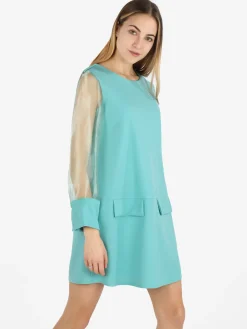 Melitea Abito girocollo da donna con maniche in tulle