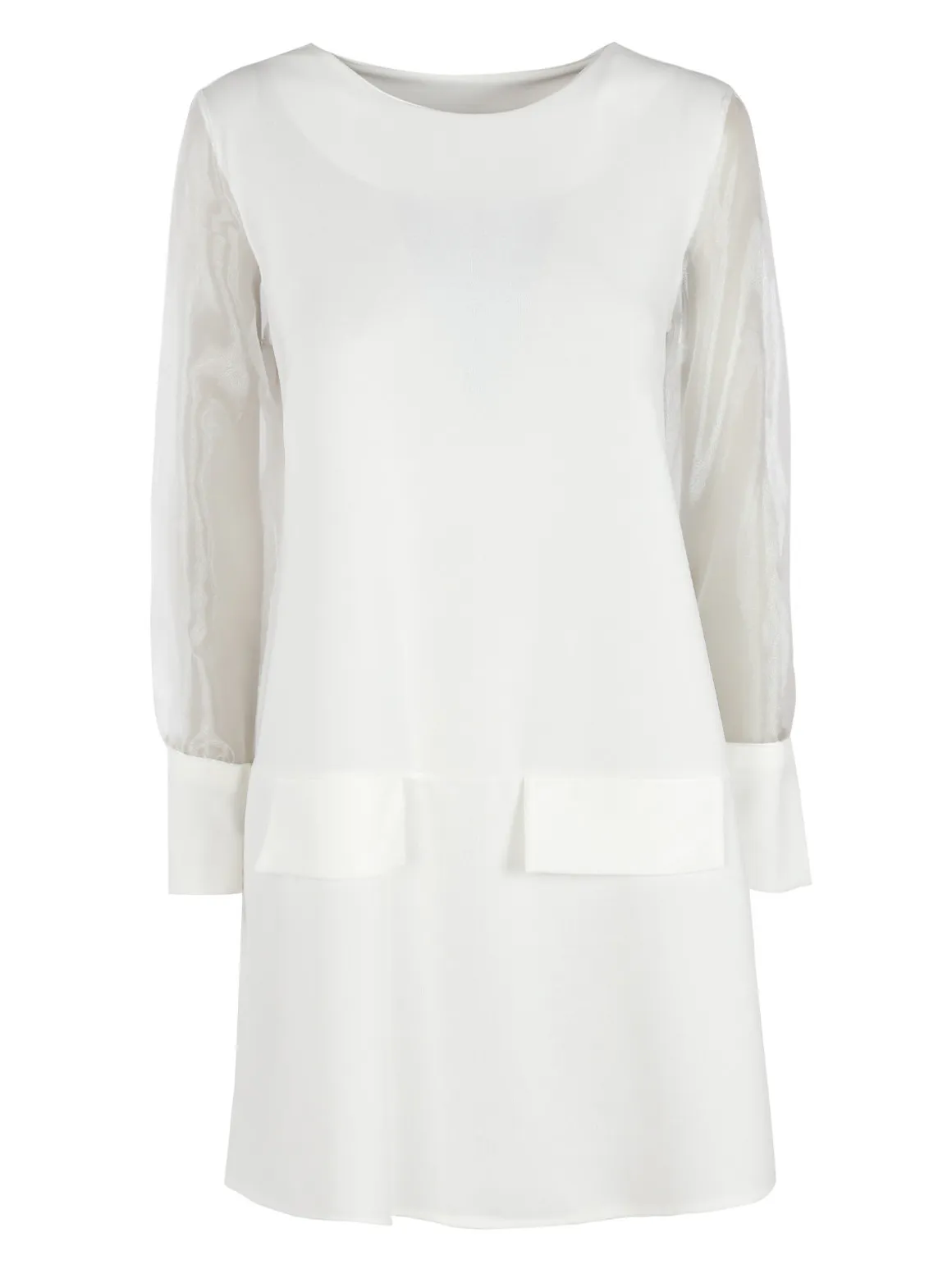 Melitea Abito girocollo da donna con maniche in tulle