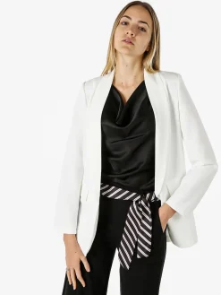 Melitea Blazer donna aperto - bianco