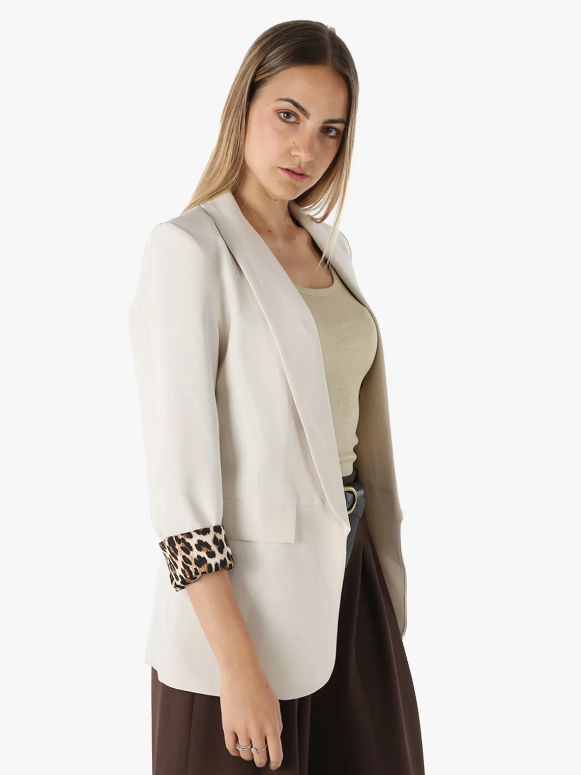 Melitea Blazer donna aperto - beige