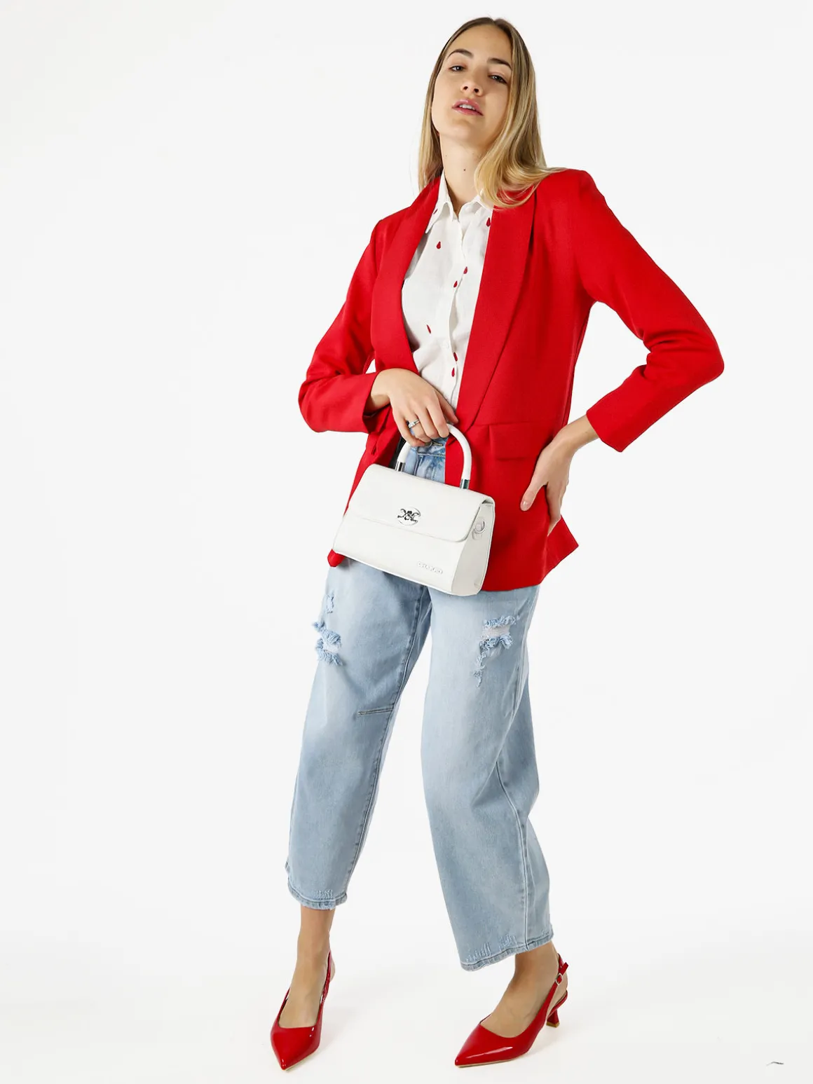 Melitea Blazer donna aperto - rosso