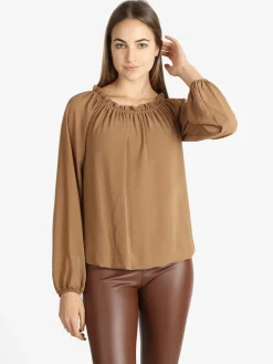 Melitea Blusa donna in voilè con scollo a barca