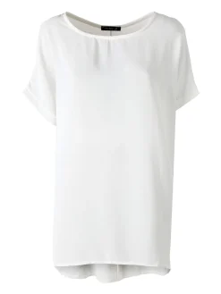 Melitea Maxi blusa da donna a maniche corte - bianco