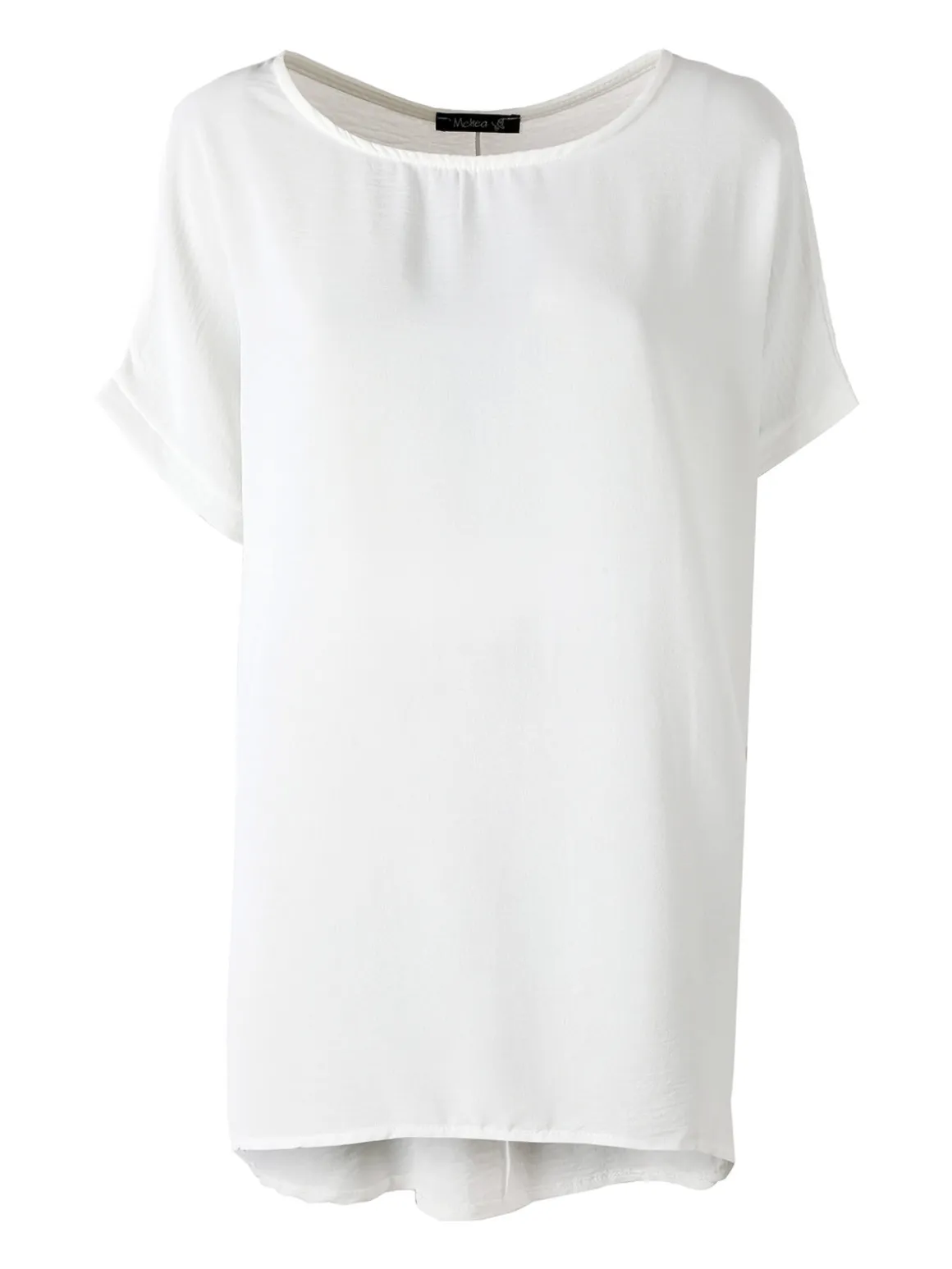 Melitea Maxi blusa da donna a maniche corte - bianco