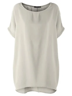 Melitea Maxi blusa da donna a maniche corte - beige
