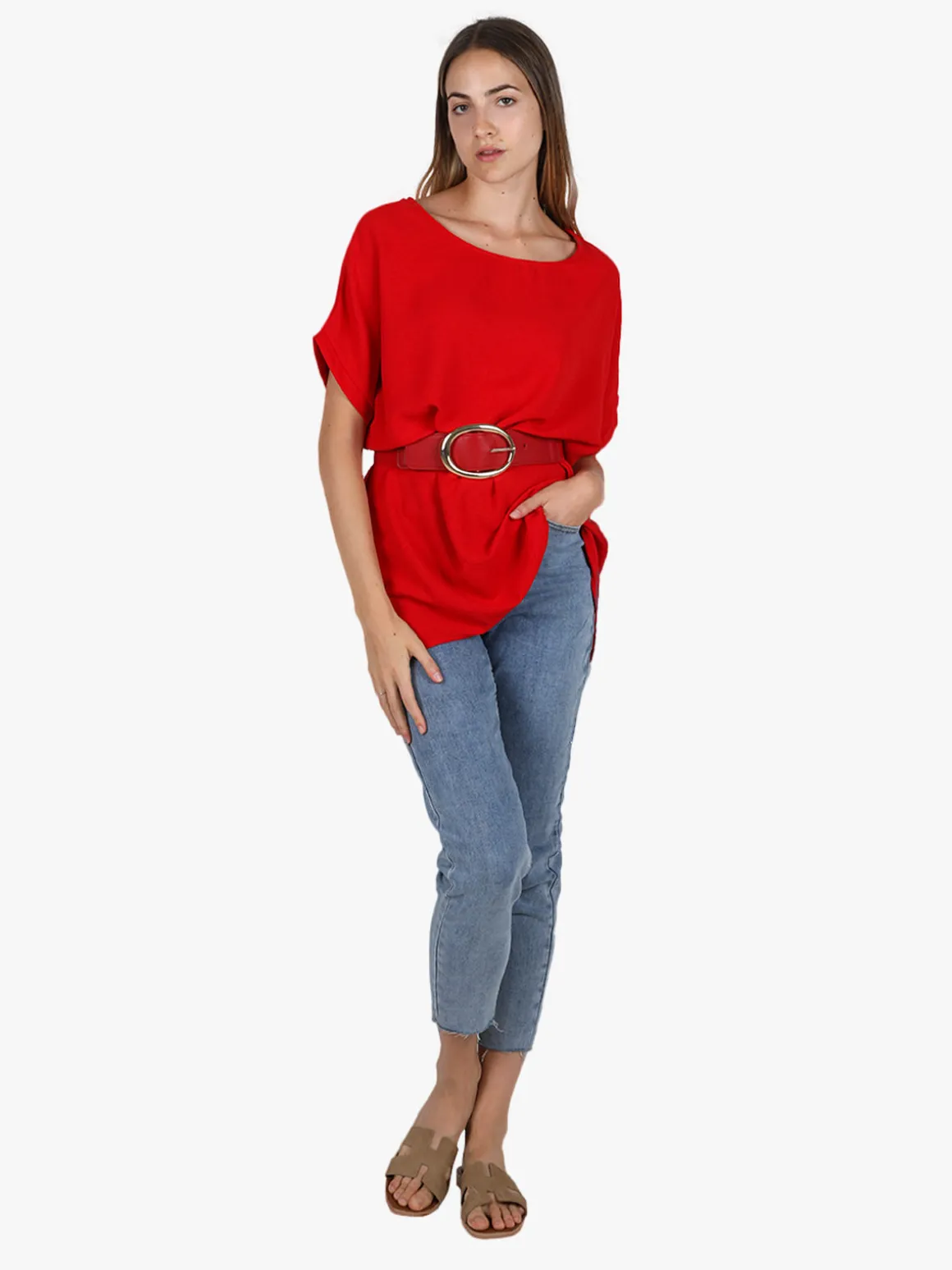 Melitea Maxi blusa donna a maniche corte