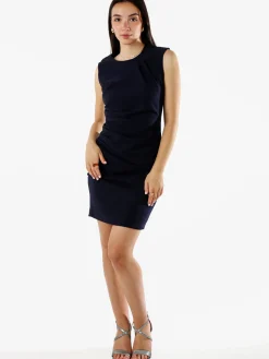 Melitea Vestito smanicato da donna a tubino - blu scuro