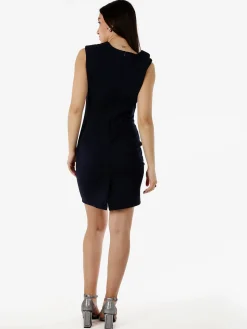 Melitea Vestito smanicato da donna a tubino - blu scuro
