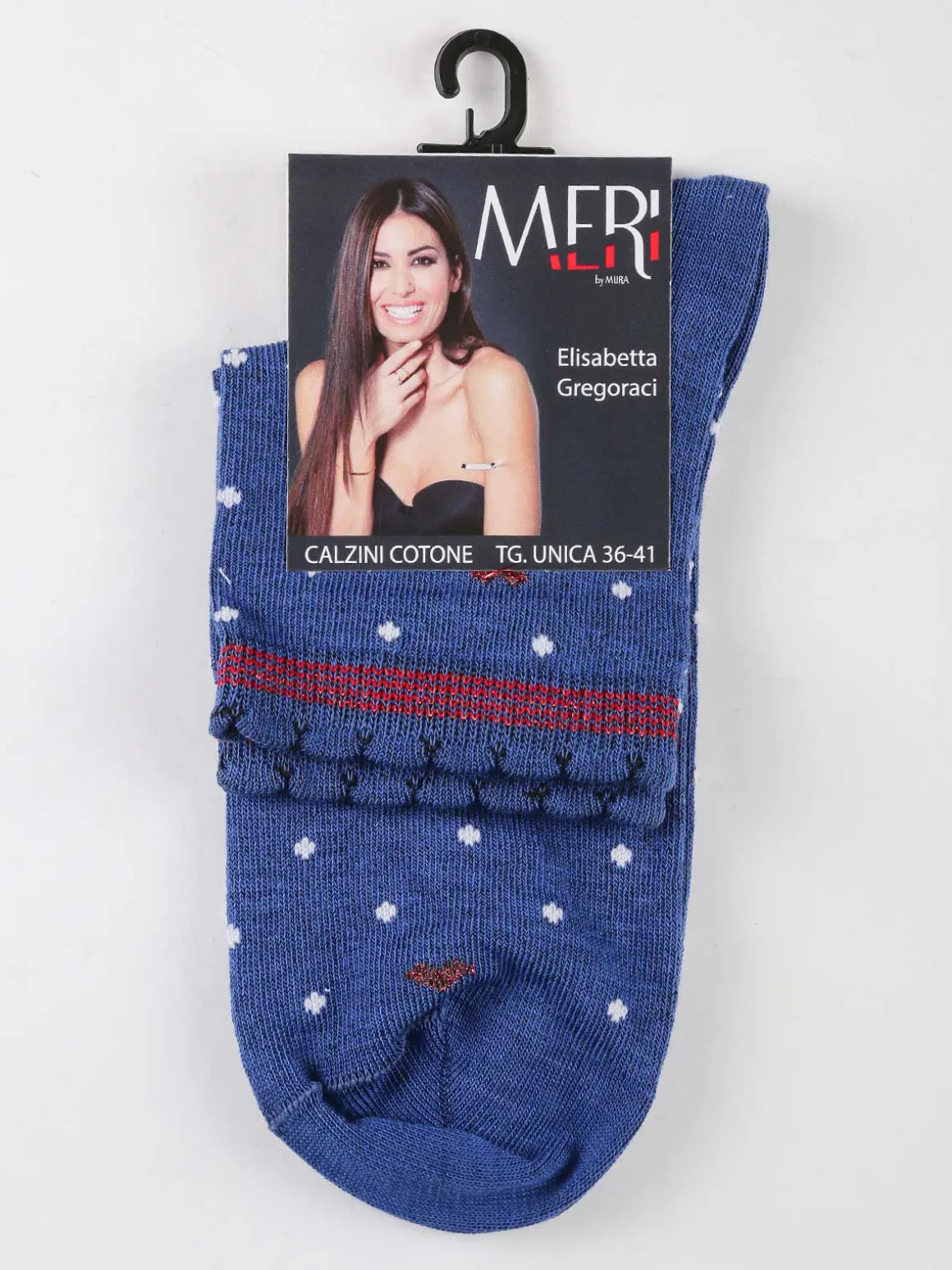 Meri Calze corte da donna con pois e cuori