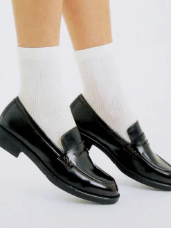 Meri Calzini moda da donna a costine - bianco