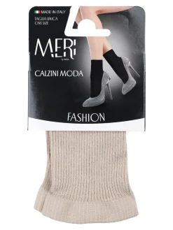 Meri Calzini moda da donna a costine - tortora