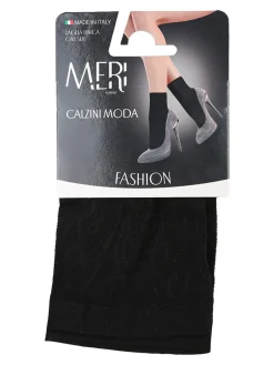 Meri Calzini moda donna ricamati - nero