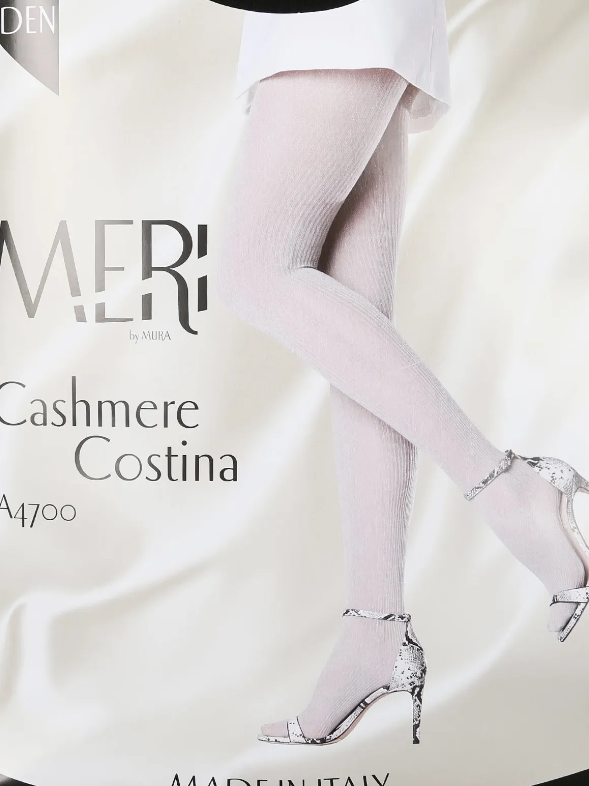 Meri Collant Cashmere nero a costina 80 denari