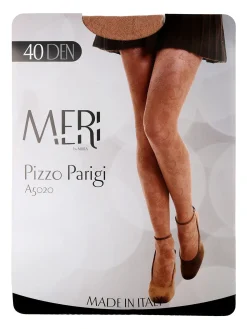 Meri Collant donna in pizzo Parigi 40 denari - naturale