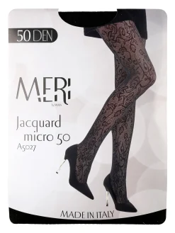 Meri Collant donna jacquard micro 50 denari - nero
