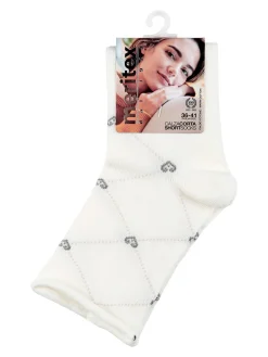 Meritex Calze corte donna in caldo cotone - bianco