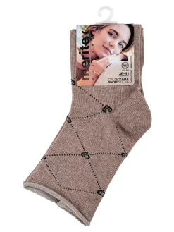 Meritex Calze corte donna in caldo cotone - taupe