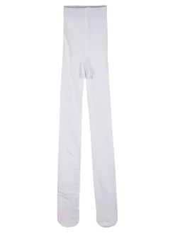 Meritex Collant da bambina in maglia caldo cotone - bianco