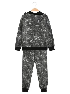 Mg Fashion Studio Completo 3 pezzi da bambino con cappuccio e zip - nero
