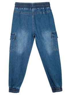Mg Fashion Studio Jeans cargo da ragazzo con coulisse e polsini