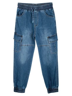 Mg Fashion Studio Jeans cargo da ragazzo con coulisse e polsini