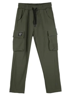 Mg Fashion Studio Pantaloni da ragazzo cargo con interno in pile - militare