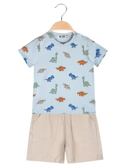 Mg Kids Completo corto da neonato con t-shirt dinosauri e bermuda