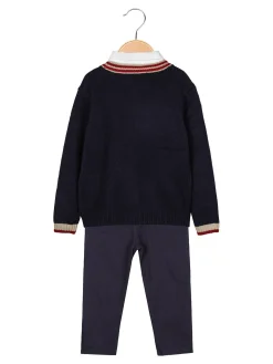 Milk Pub Completo 3 pezzi da bambino con gilet e camicia - blu scuro