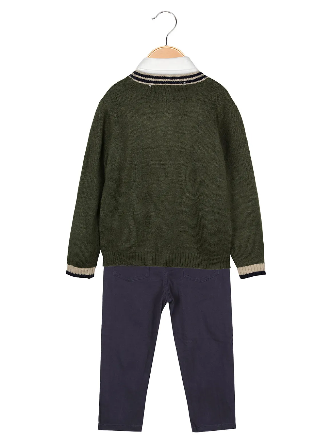 Milk Pub Completo 3 pezzi da bambino con gilet e camicia - verde