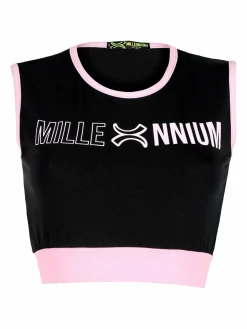Millennium Top sportivo donna con stampa scritta