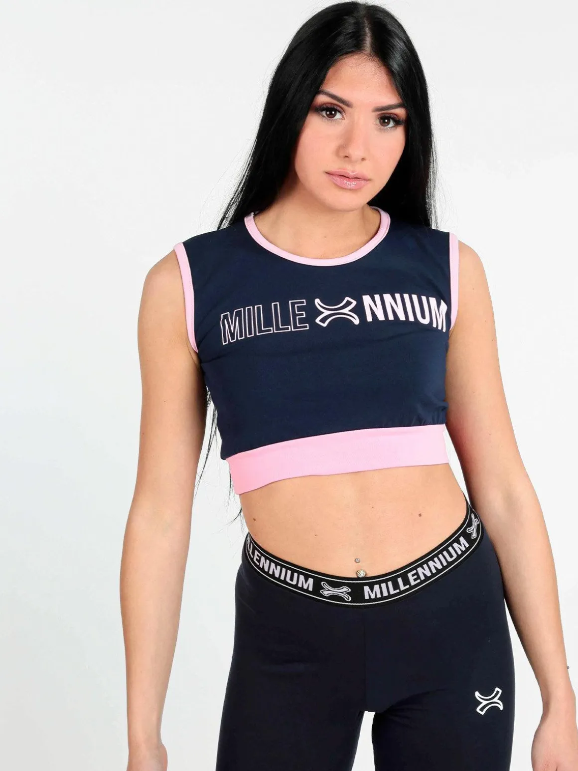 Millennium Top sportivo donna con stampa scritta