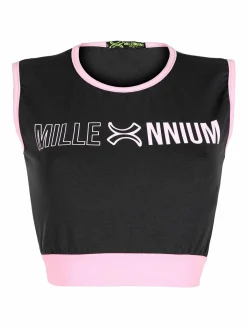 Millennium Top sportivo donna con stampa scritta