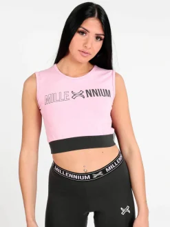 Millennium Top sportivo donna con stampa scritta