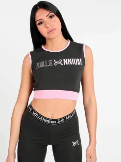 Millennium Top sportivo donna con stampa scritta