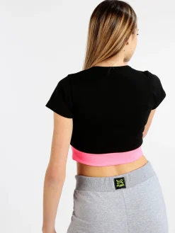 Millennium T-shirt crop donna in cotone elasticizzato