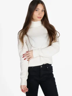 Mimoii Maglione dolcevita da donna in misto lana e cashemere