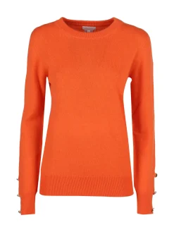 Mimoii Maglione donna in misto lana e cashemere con bottoni decorativi