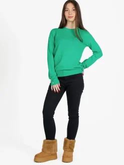 Mimoii Maglione donna in misto lana e cashemere con bottoni decorativi