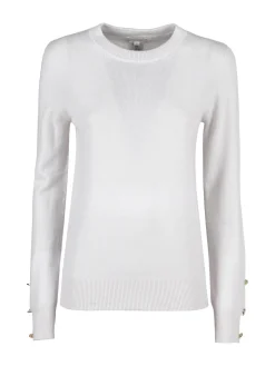 Mimoii Maglione donna in misto lana e cashemere con bottoni decorativi