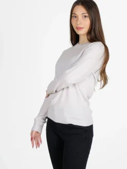 Mimoii Maglione donna in misto lana e cashemere con bottoni decorativi