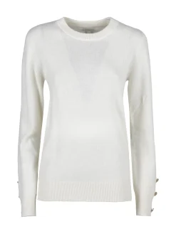Mimoii Maglione donna in misto lana e cashemere con bottoni decorativi