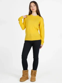 Mimoii Maglione donna in misto lana e cashemere con bottoni decorativi