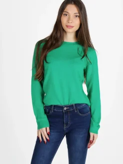 Mimoii Maglione donna tinta unita in misto lana e cashemere