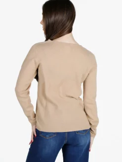 Mimoii Maglione donna tinta unita in misto lana e cashemere